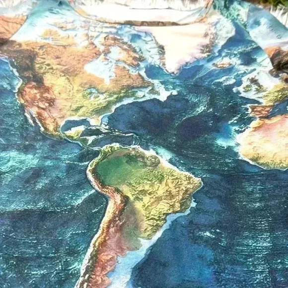 Misslook World Map Print T-Shirt - Picture 3 of 8